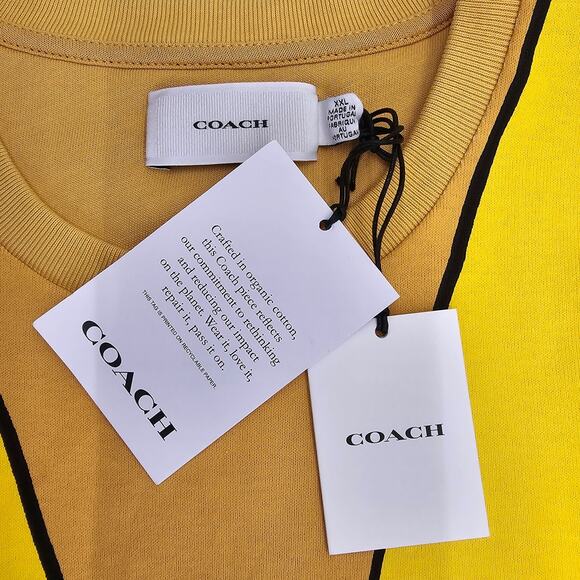 COACH Printed Dress Brown Yellow Cotton Made in Portugal MSRP $350 Womens XXL - Picture 7 of 8